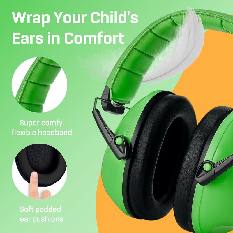 Vanderfields Hearing Protection Ear Muffs - Over 33 dB (2K Hz) Broad Noise Cancelling Sound Reduction Earmuffs for Kids 3-12 - Image 4